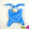 Doudou souriant bleu en coton bio