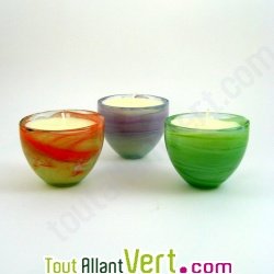 Bougie parfum�e 100% bio + verre recycl�