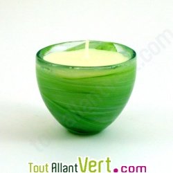 Bougie parfum�e citronelle 100% bio + verre recycl�
