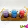 Bougies votives + verre recycl�, lot de 3