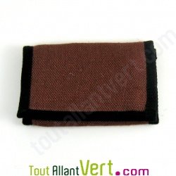 Portefeuille trois volets, chanvre biologique, 9x14cm, marron Portefeuille trois volets, chanvre biologique, 9x14cm, marron