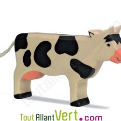 Vache en bois debout 11cm