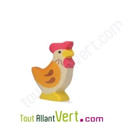 Poule en bois debout 7 cm
