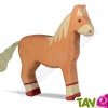 Cheval en bois debout, marron clair, 15,5 cm