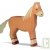 Cheval en bois debout, marron clair, 15,5 cm