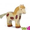Poney avec t�ches marron en bois 12 cm