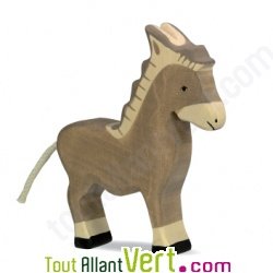 Ane gris en bois debout 13 cm