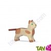 Petit chat en bois debout 6 cm