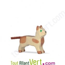 Petit chat en bois debout 6 cm
