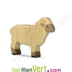 Mouton blanc en bois debout 8,5 cm
