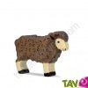 Mouton marron fonc� en bois debout 7,5 cm