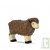 Mouton marron fonc� en bois debout 7,5 cm