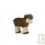 Agneau marron fonc� en bois debout 5,5 cm
