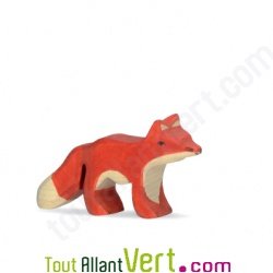Renard roux petit en bois debout 4,5x11 cm