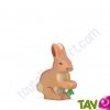 Lapin et sa carotte en bois 7x6 cm