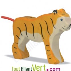 Tigre en bois debout 10,5 cm