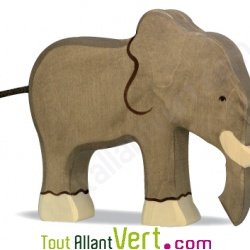 El�phant en bois debout 15 cm Holztiger