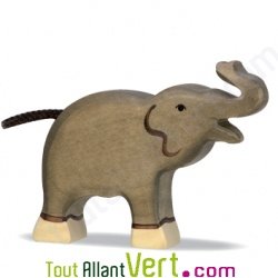 El�phanteau en bois, la trompe en l\'air, 9 cm