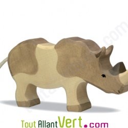 Rhinoc�ros en bois debout 9 cm