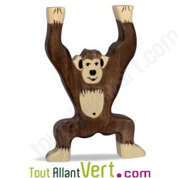 Chimpanz� en bois debout 13 cm