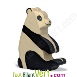 Panda en bois assis 12 cm