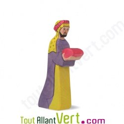 Melchior en bois, le roi mage 15 cm