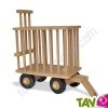 Remorque � animaux en bois 28x37 cm