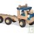 Camion bleu et son chauffeur en bois 21x40 cm