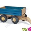 Remorque bleue en bois 13x27,7 cm