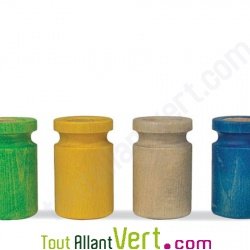 Poubelle verte en bois 8x5 cm