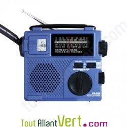 Radio ETON � alimentation propre AM/FM/ondes courtes et lampe de poche FR200 Bleu