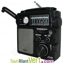 Radio ETON � alimentation propre AM/FM/ondes courtes multifonctions FR250 Noir