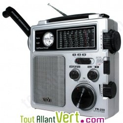 Radio ETON � alimentation propre AM/FM/ondes courtes multifonctions FR250 Metal