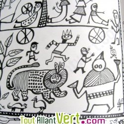 Le lion au s�n�gal : histoire � colorier sur cahier recycl�