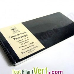 Carnet de dessin panoramique 175g 16x34 56p Noir