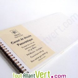 Carnet de dessin panoramique 175g 16x34 56p Blanc