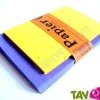Enveloppes recycl�es rustiques bleues + cartes jaunes x20