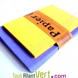 Enveloppes recycl�es rustiques bleues + cartes jaunes x20