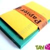 Enveloppes recycl�es rustiques vertes + cartes jaunes x20