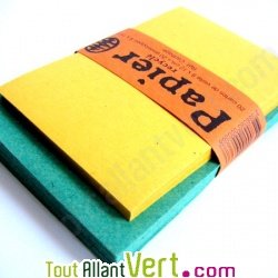 Enveloppes recycl�es rustiques vertes + cartes jaunes x20