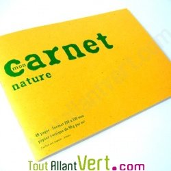 Carnet � l\'italienne recycl� Nature Jaune A5 48p 90g/m2