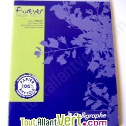 Cahier recycl� Grand carreaux  17x22cm 96p Violet Forever For�ts Vertes