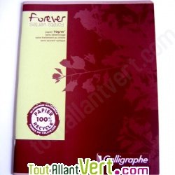 Cahier recycl� petits carreaux 17x22cm 96p Marron Forever For�ts Vertes