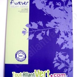 Cahier recycl� Grand carreaux 24x32cm 96p Violet Forever For�ts Vertes