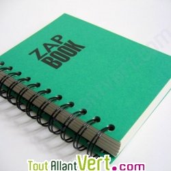 Bloc spirale uni recycl� A6 80g 320 pages Vert s�rie ZapBook