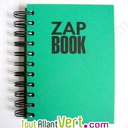 Bloc spirale uni recycl� A6 80g 320 pages Vert s�rie ZapBook