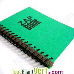 Bloc spirale uni recycl� A5 80g 320 pages Vert s�rie ZapBook