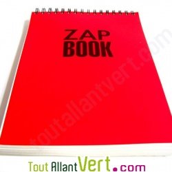Bloc spirale � l\'italienne uni recycl� A4 80g 320 pages Rouge s�rie ZapBook
