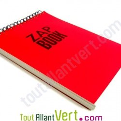 Bloc spirale � l\'italienne uni recycl� A4 80g 320 pages Rouge s�rie ZapBook