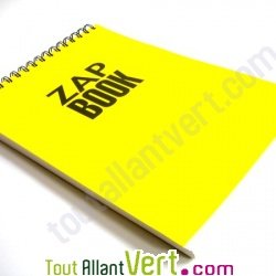 Bloc spirale � l\'italienne uni recycl� A4 80g 320 pages Jaune s�rie ZapBook